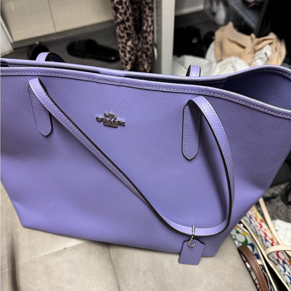 Coach Lavender Leather Tote